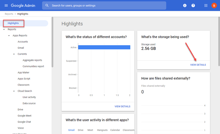 Storage Size in Google Workspace