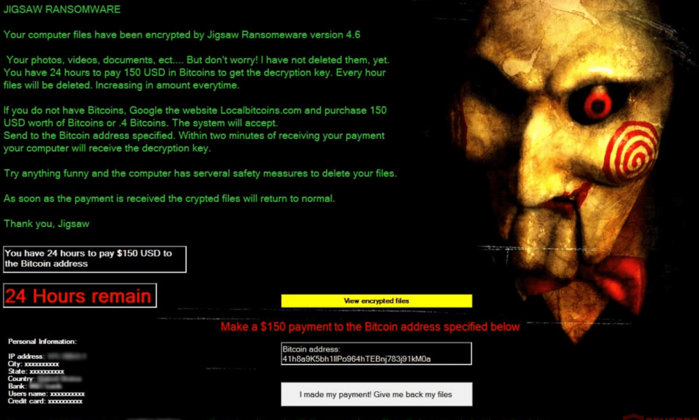Jigsaw ransomware note 10 Ransomware Examples to Stay Away From