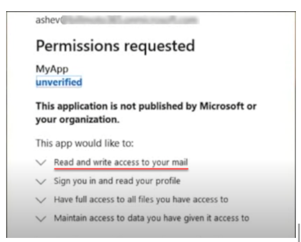 Cloud SaaS application requesting permissions