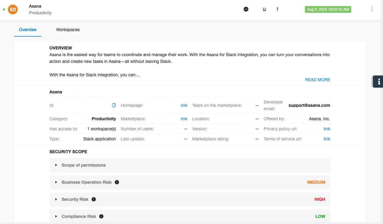 Risk Assessment for Slack