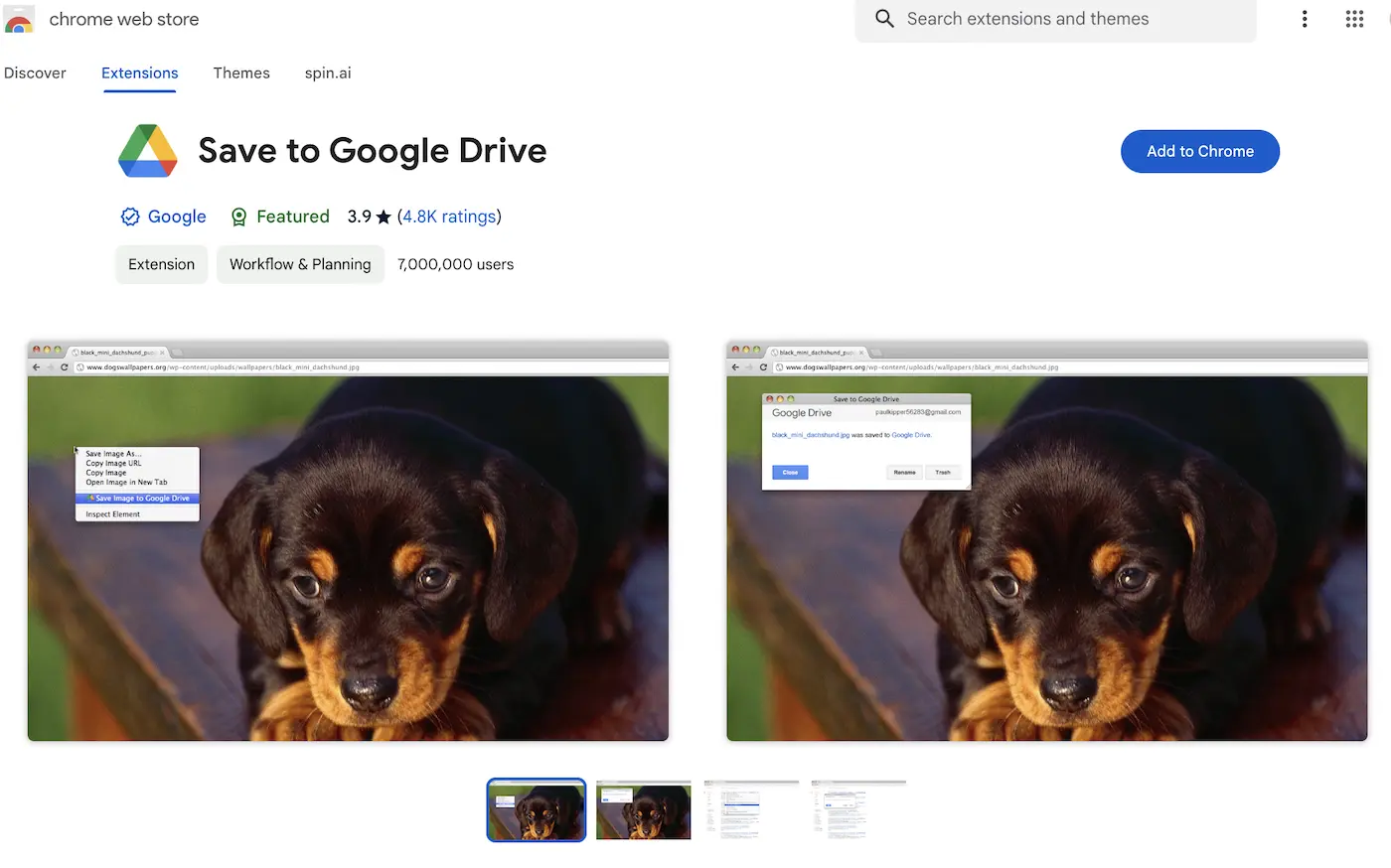 Save files from the Internet directly to Google Drive