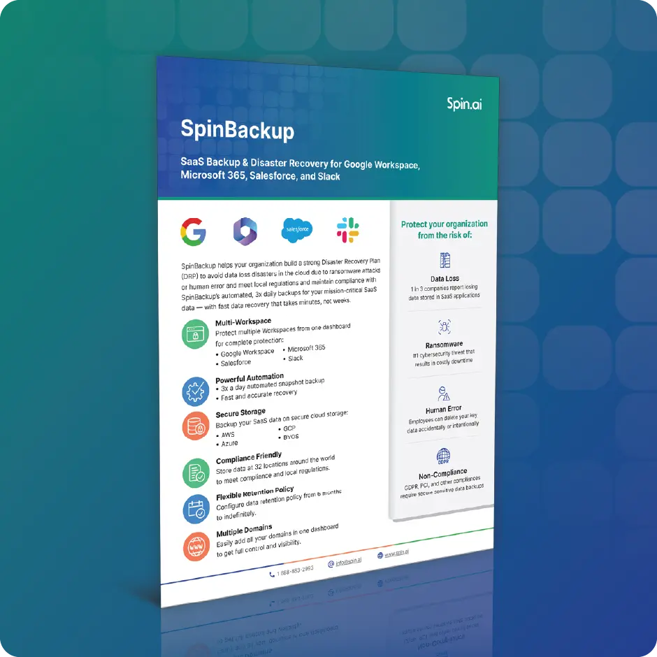 SpinBackup Product Brief