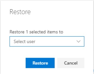 In the resulting Restore dialog box, you can choose the user account to restore the backed-up items.