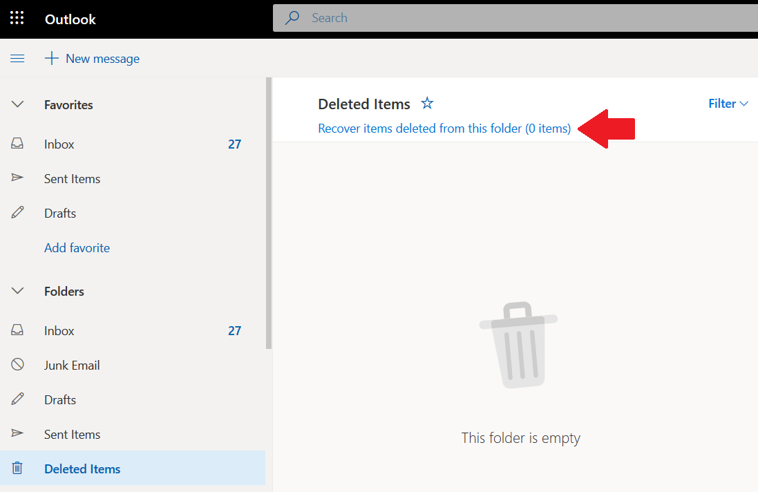 Office 365 deleted items