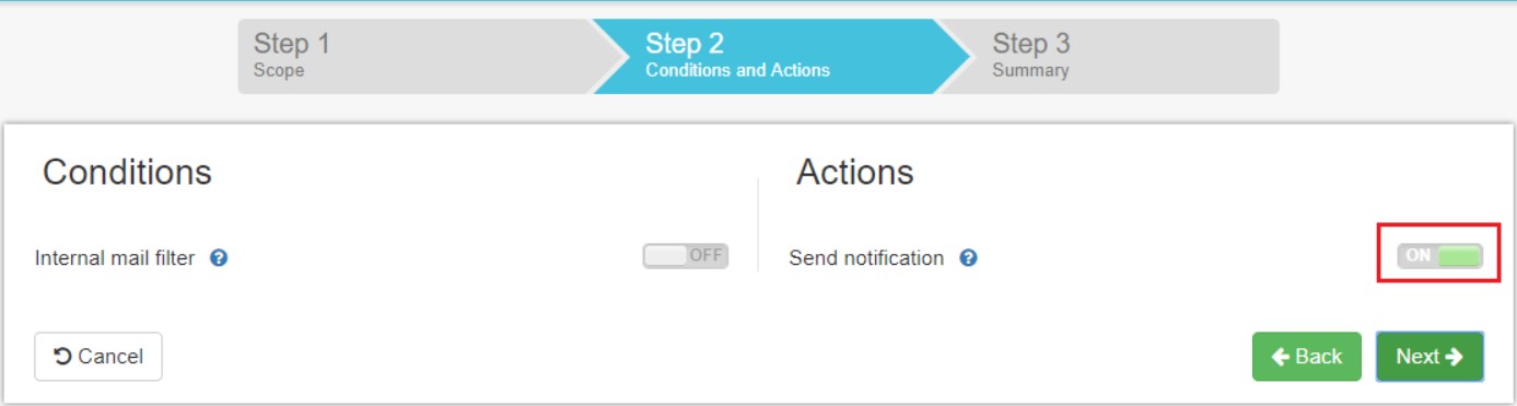 Security alerts can be configured with CCNs are detected