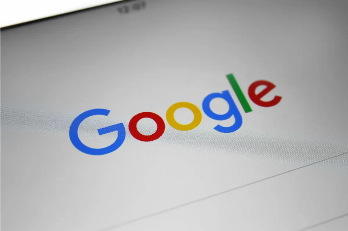 Close up of a tablet with google logo