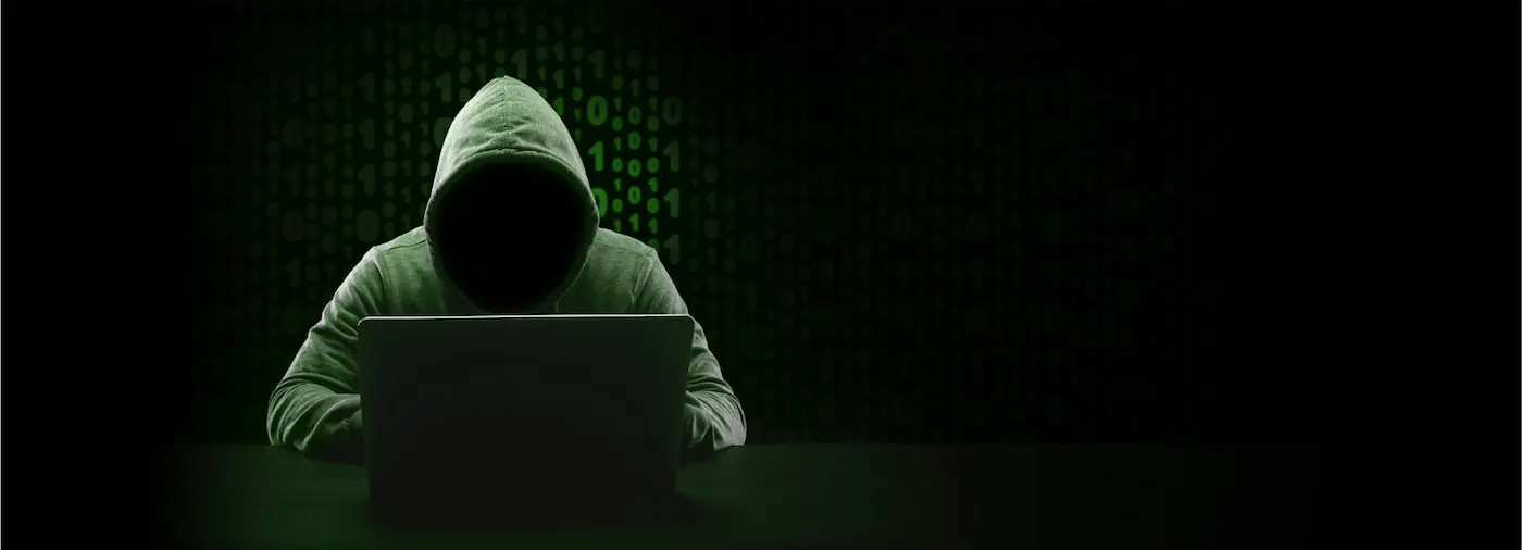 A person in a hoodie using a computer