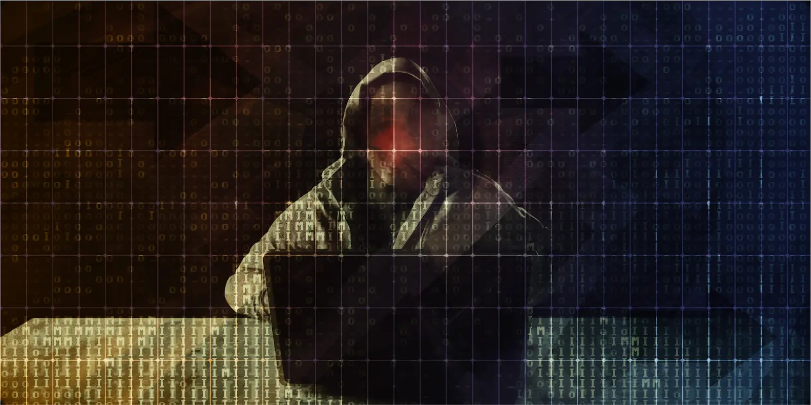 A person in a hoodie using a computer