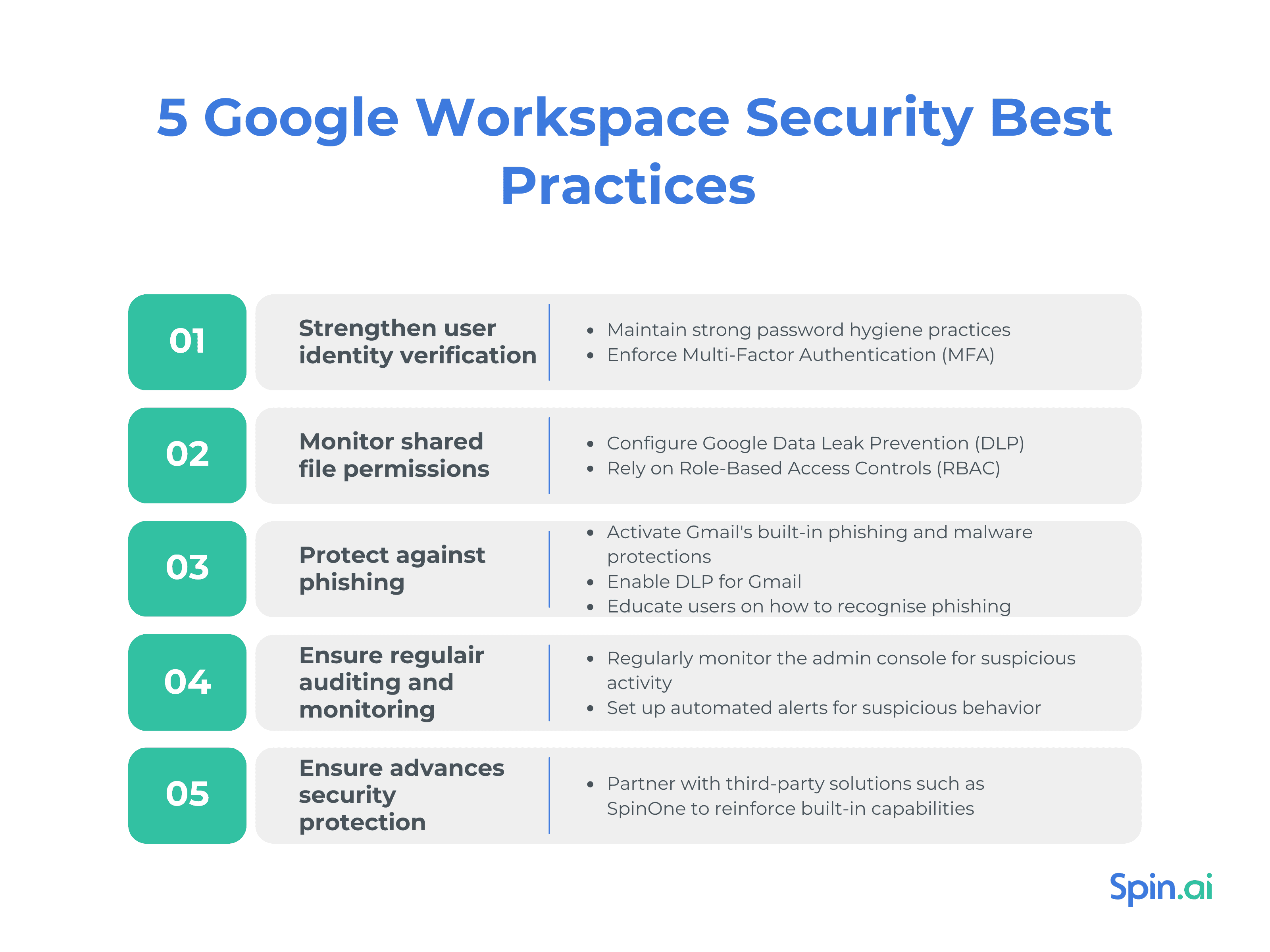 5 Google workspace Security Best Practices 