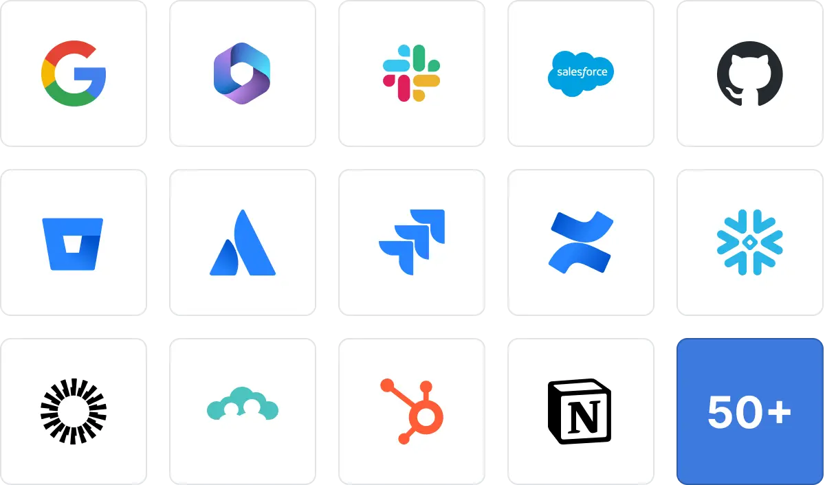Logos of platforms integrated with Spin.AI, including Google Workspace, Microsoft 365, Slack, Salesforce, GitHub, Atlassian tools, Snowflake, HubSpot, Notion, and more.