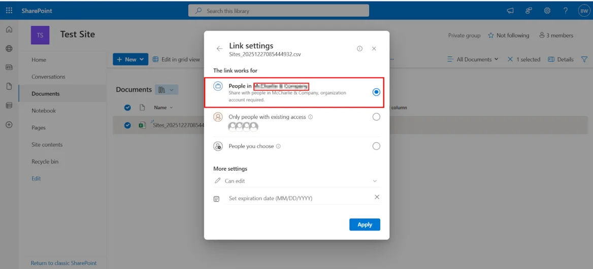 Encourage intentional link selection during sharing.